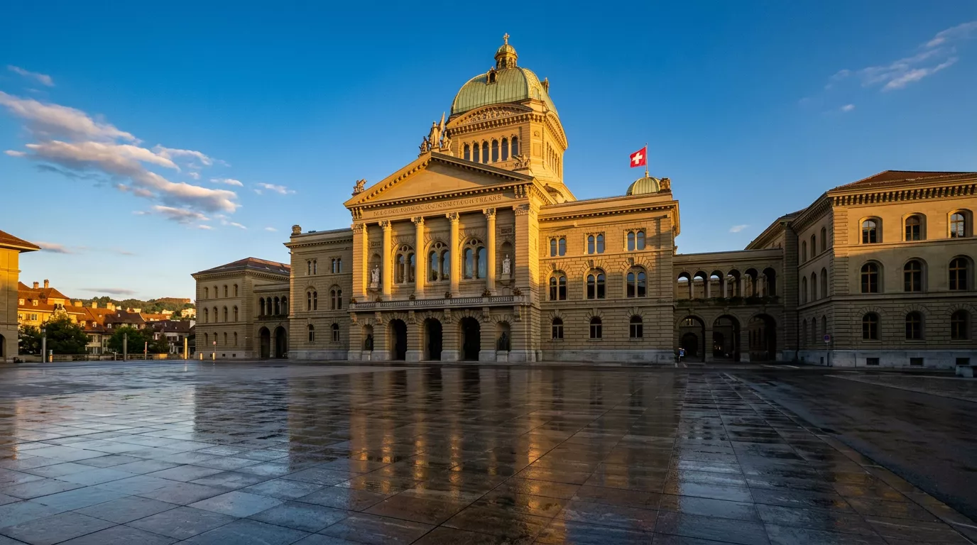 Bundeshaus in Bern als Symbol für das Geldspielgesetz und Gespa-Aufsicht