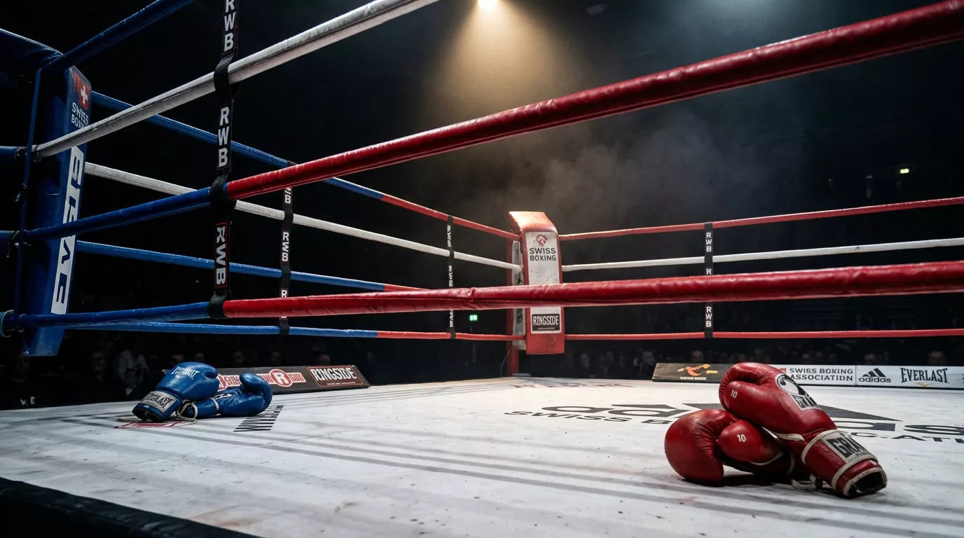 Profi-Boxring mit roten Boxhandschuhen — Wettarten im Boxen